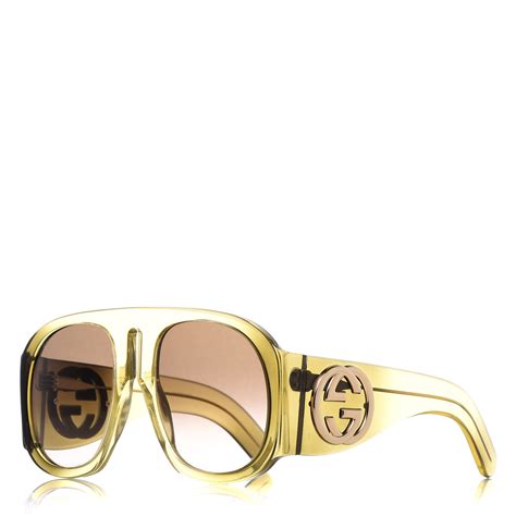 gucci yellow lens aviator sunglasses|Gucci aviator sunglasses sale.